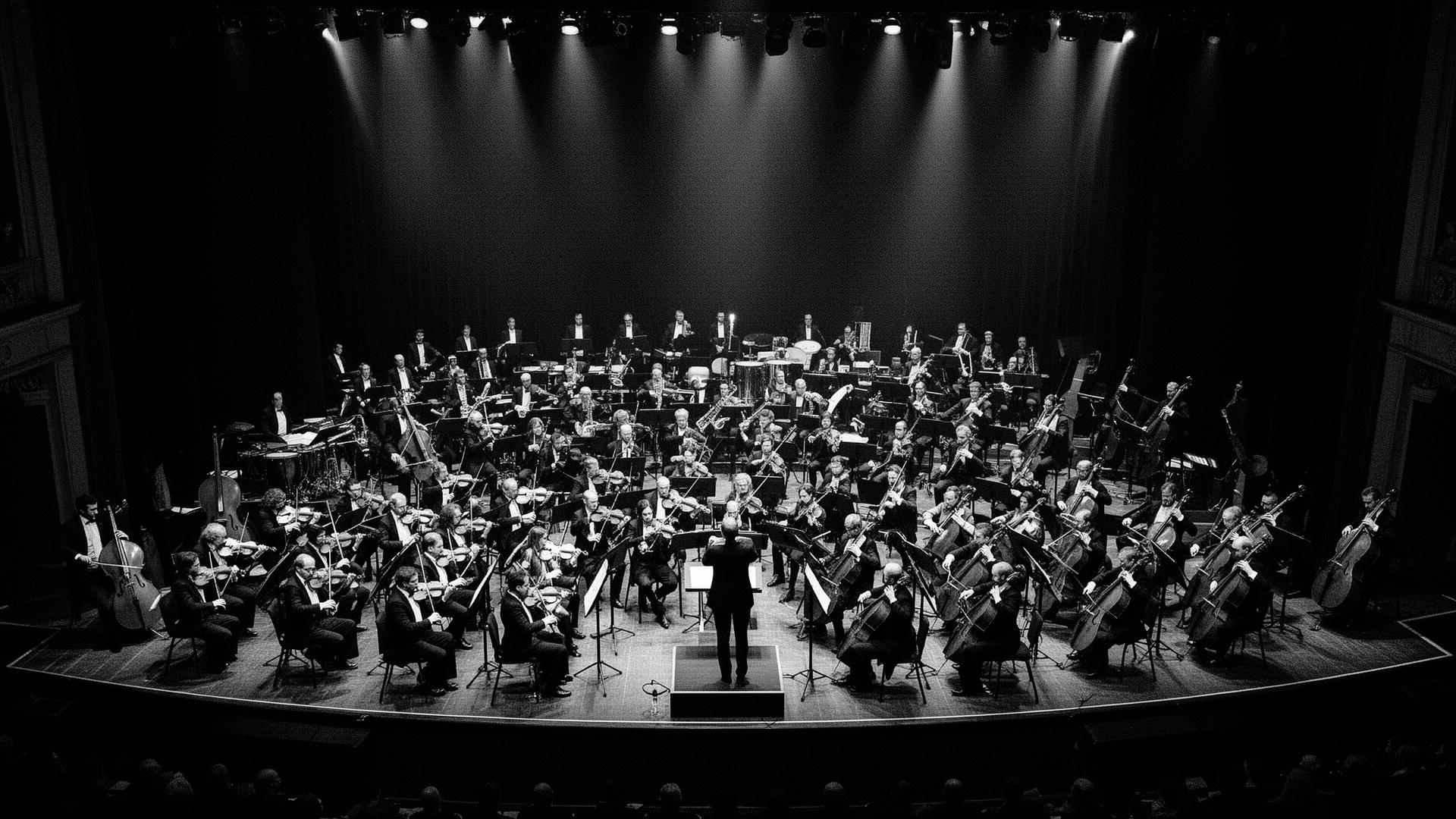 Orquestra sinfônica vista de cima